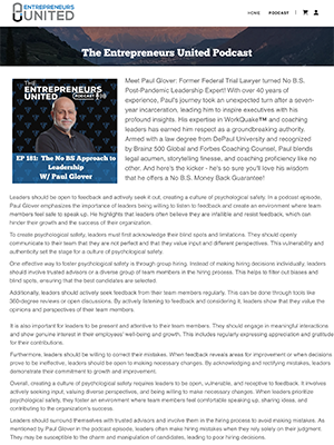 The No BS Approach to Leadership w/ Paul Glover