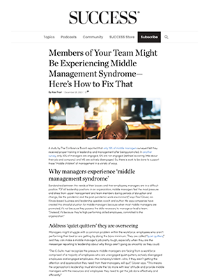 Members of Your Team Might Be Experiencing Middle Management Syndrome—Here’s How to Fix That