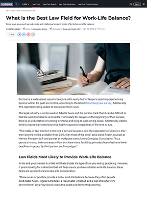 What Is the Best Law Field for Work-Life Balance?